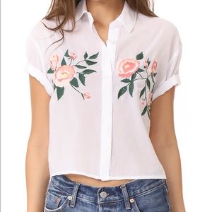 NWT Rails Gretta Embroidered Crop Top